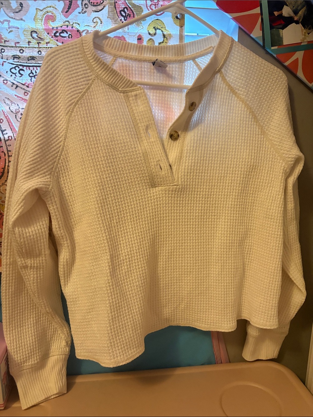 Old Navy Cream Plush Waffle Tee